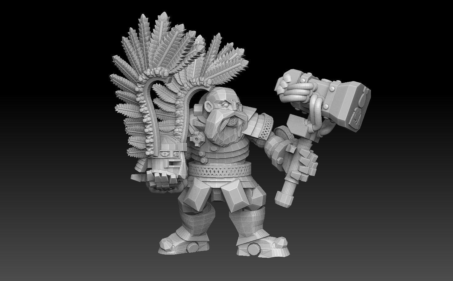 Space Dwarves Heavy Squad ROYALTY FREE VERSION 3D print model_3