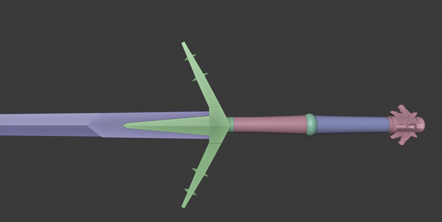 Aerondight Witcher 3 silver sword of Lady of the Lake 3D print model_8