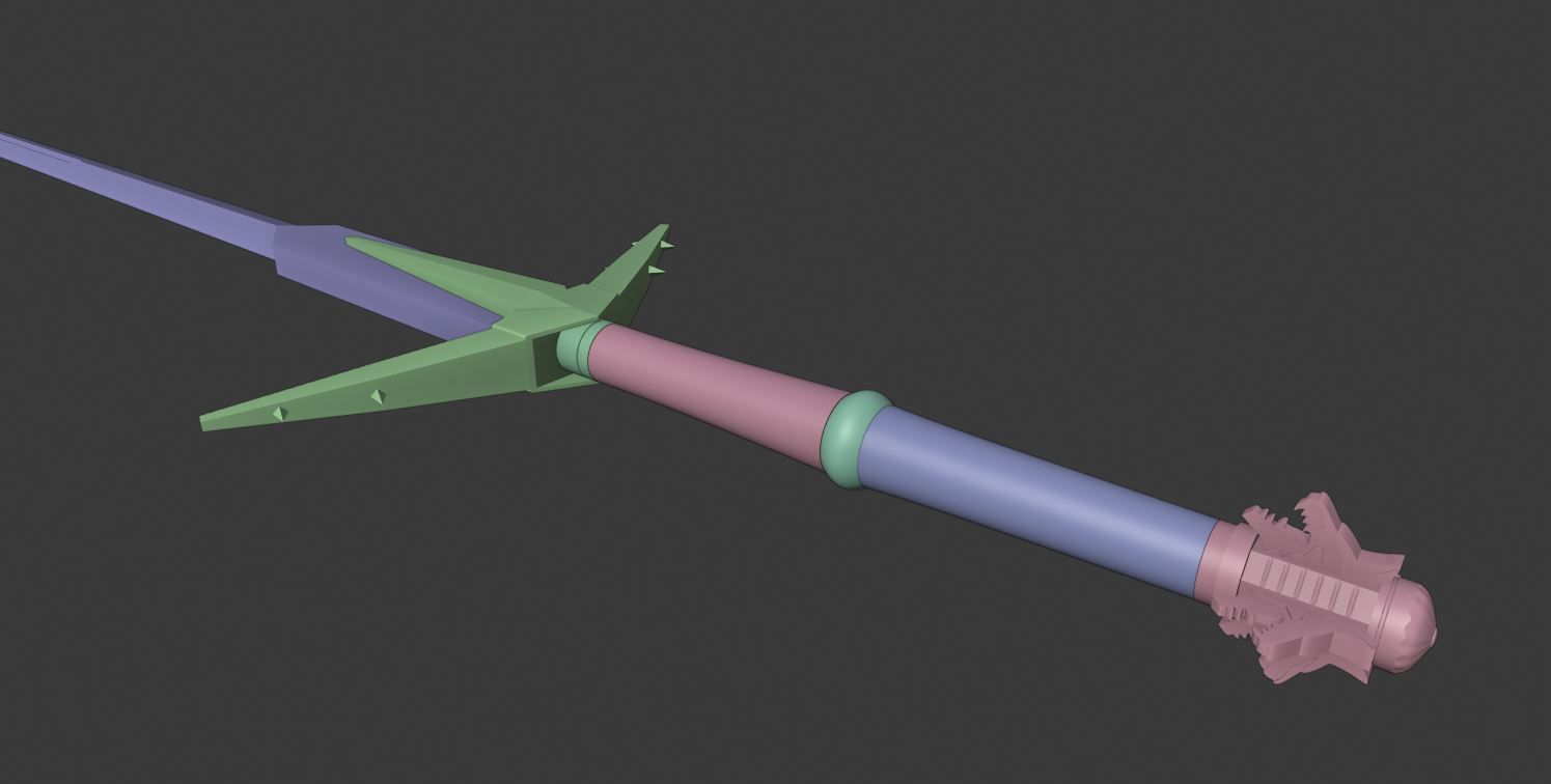 Aerondight Witcher 3 silver sword of Lady of the Lake 3D print model_7