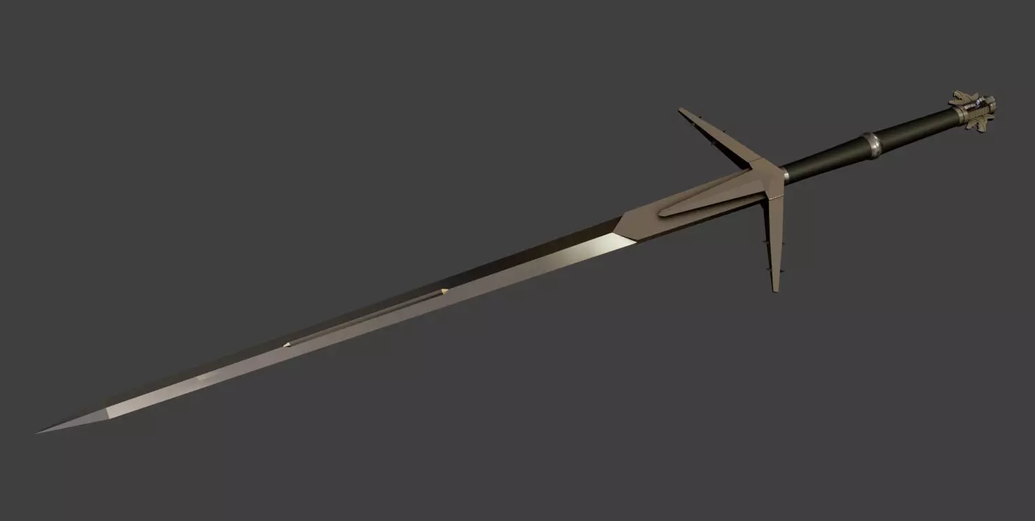 Aerondight Witcher 3 silver sword of Lady of the Lake 3D print model_0