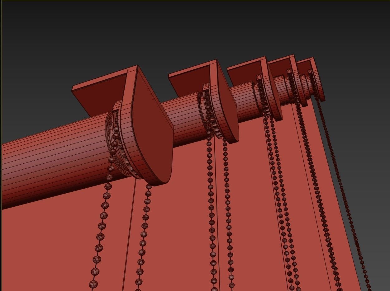 roller blind set  5 colors  4k PBR 3D model_5