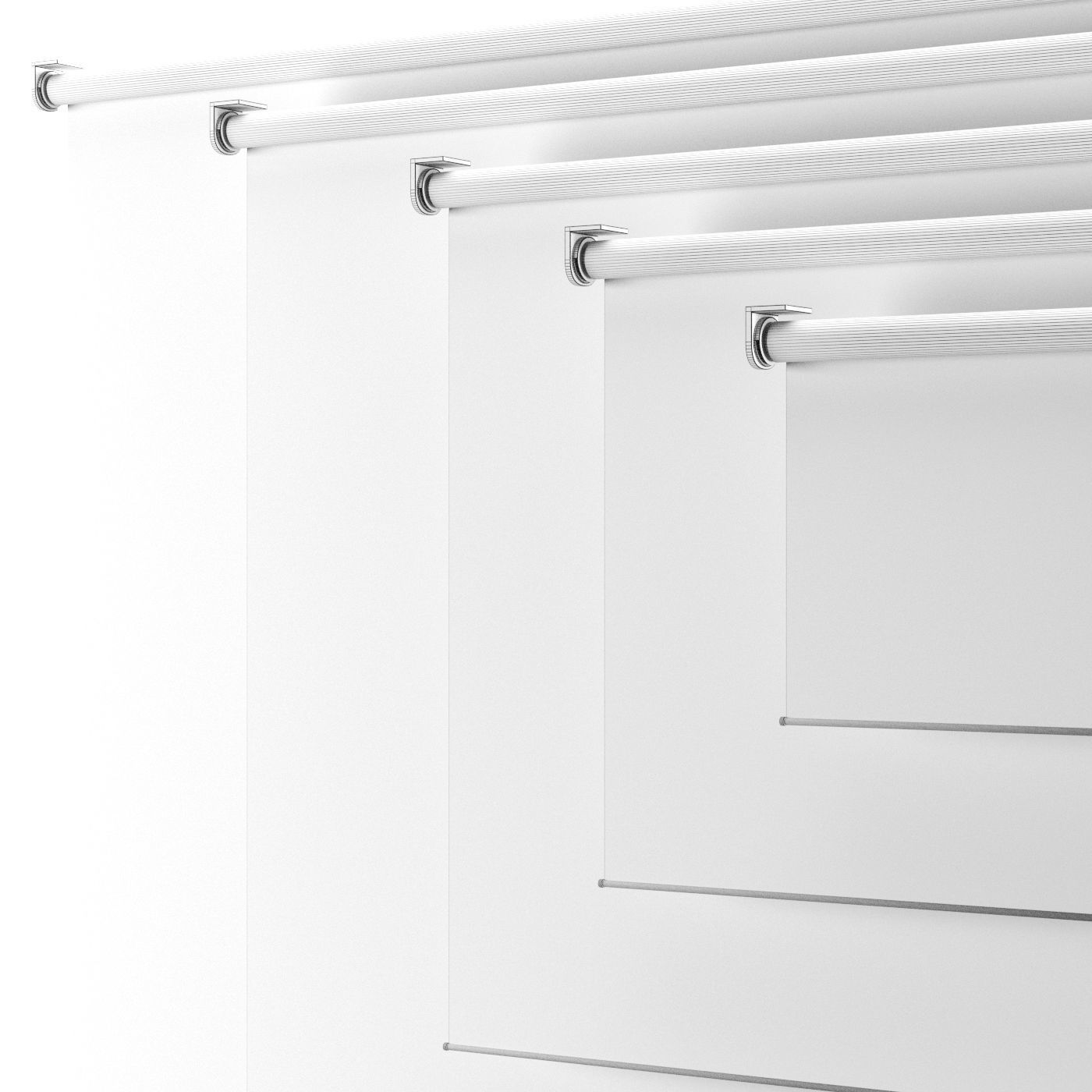 roller blind set  5 colors  4k PBR 3D model_2