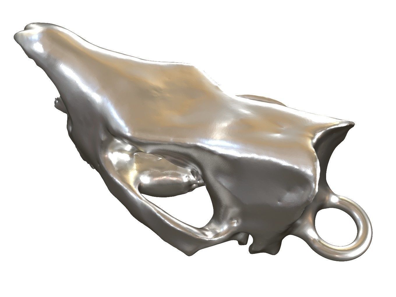 Cranium Charm Rhino Silver 3D print model_4