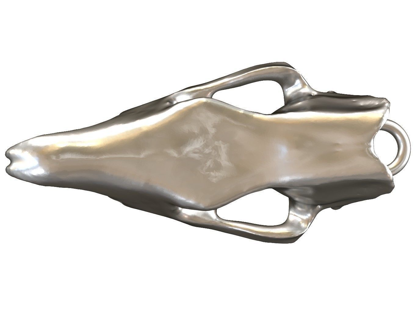 Cranium Charm Rhino Silver 3D print model_3