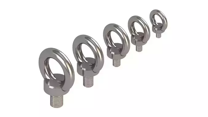 Ring Nuts DIN580 3D model