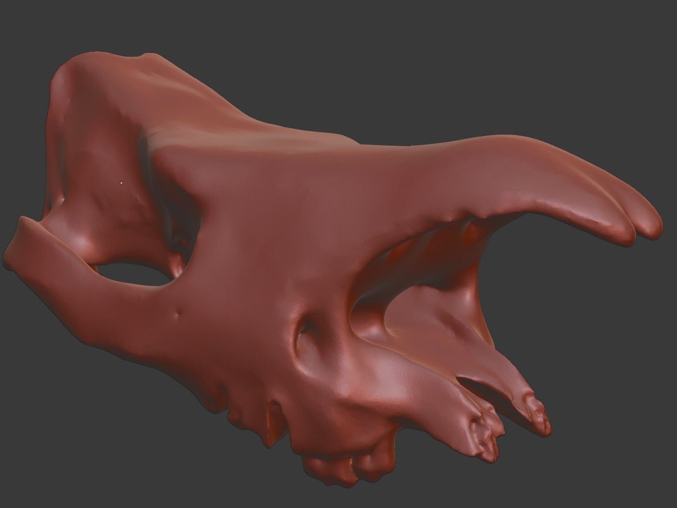 Cranium Charm Rhino Bronze 3D print model_12