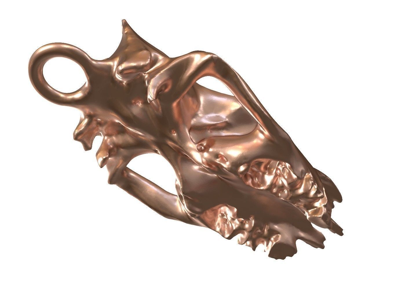 Cranium Charm Rhino Bronze 3D print model_2