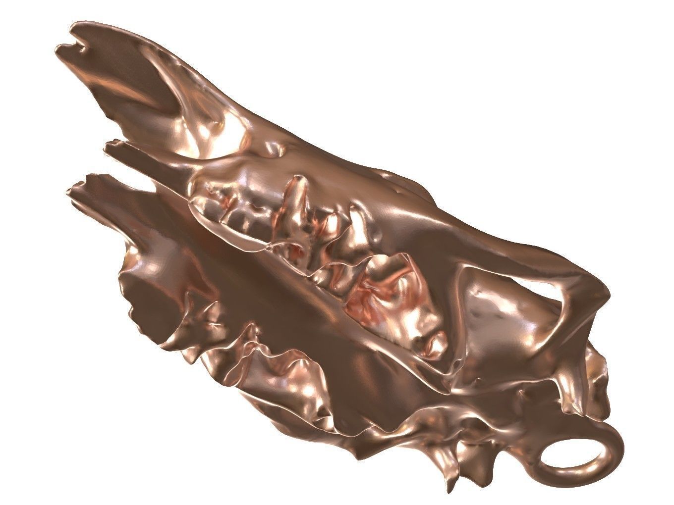 Cranium Charm Rhino Bronze 3D print model_5