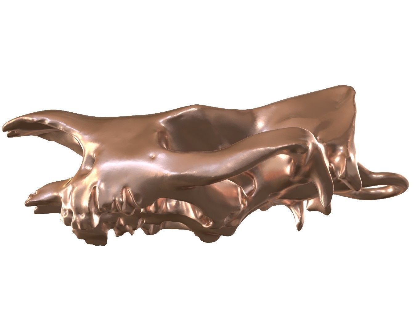 Cranium Charm Rhino Bronze 3D print model_4