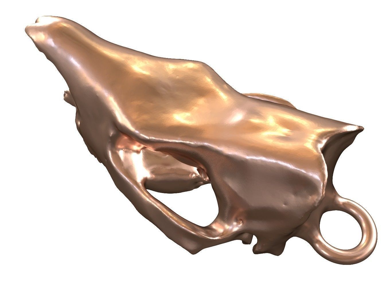 Cranium Charm Rhino Bronze 3D print model_3