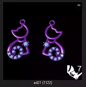 3dm model cat earrings