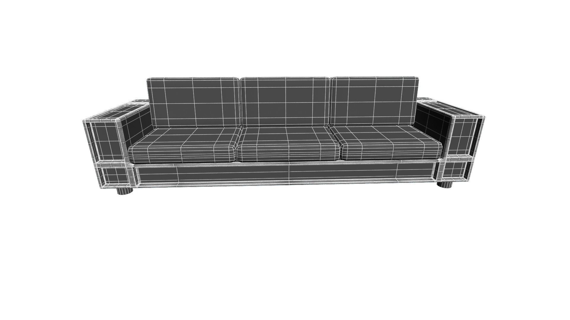 simple sofa  3D model_2