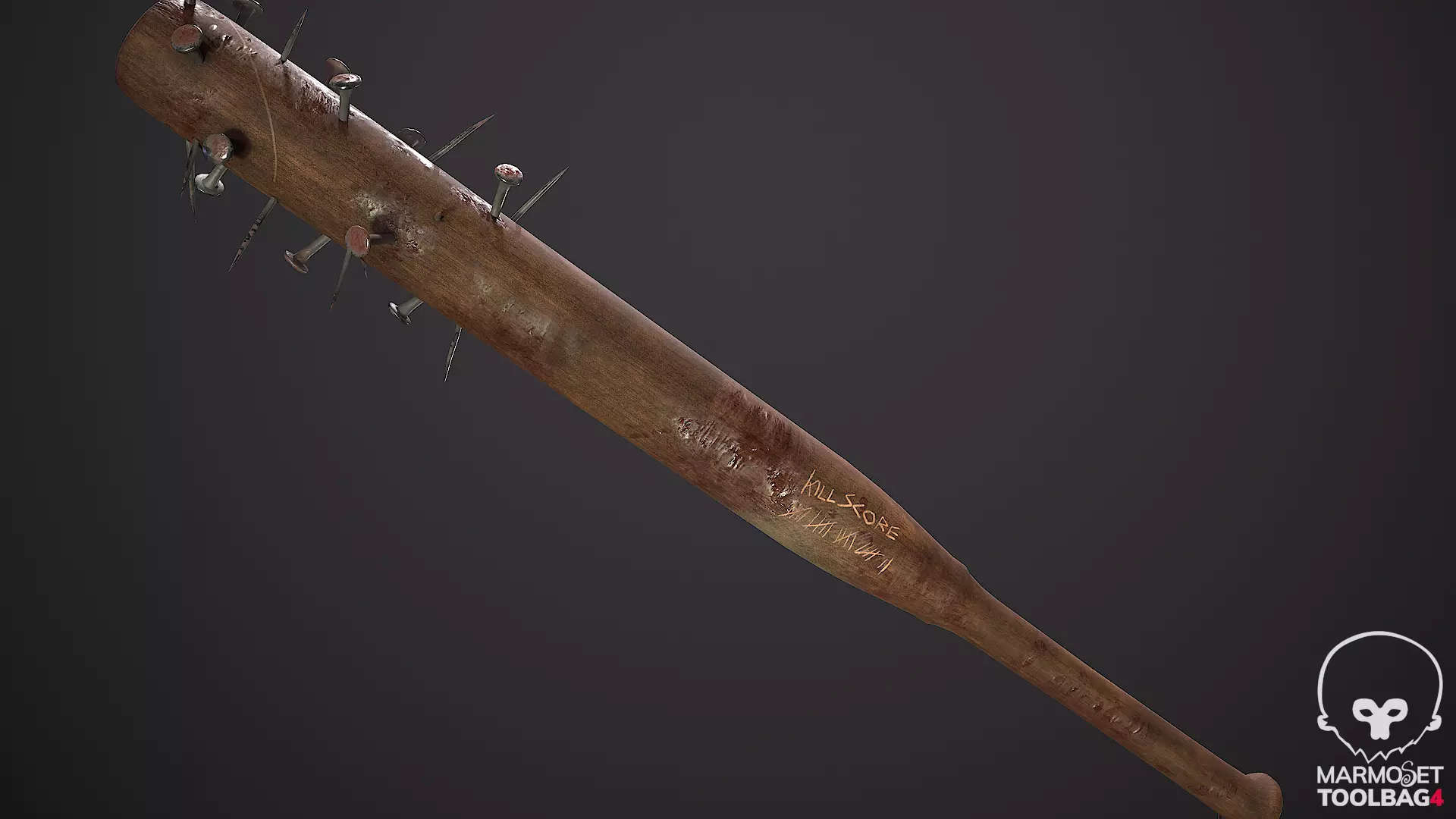 Nail Bat Low-poly 3D model_0