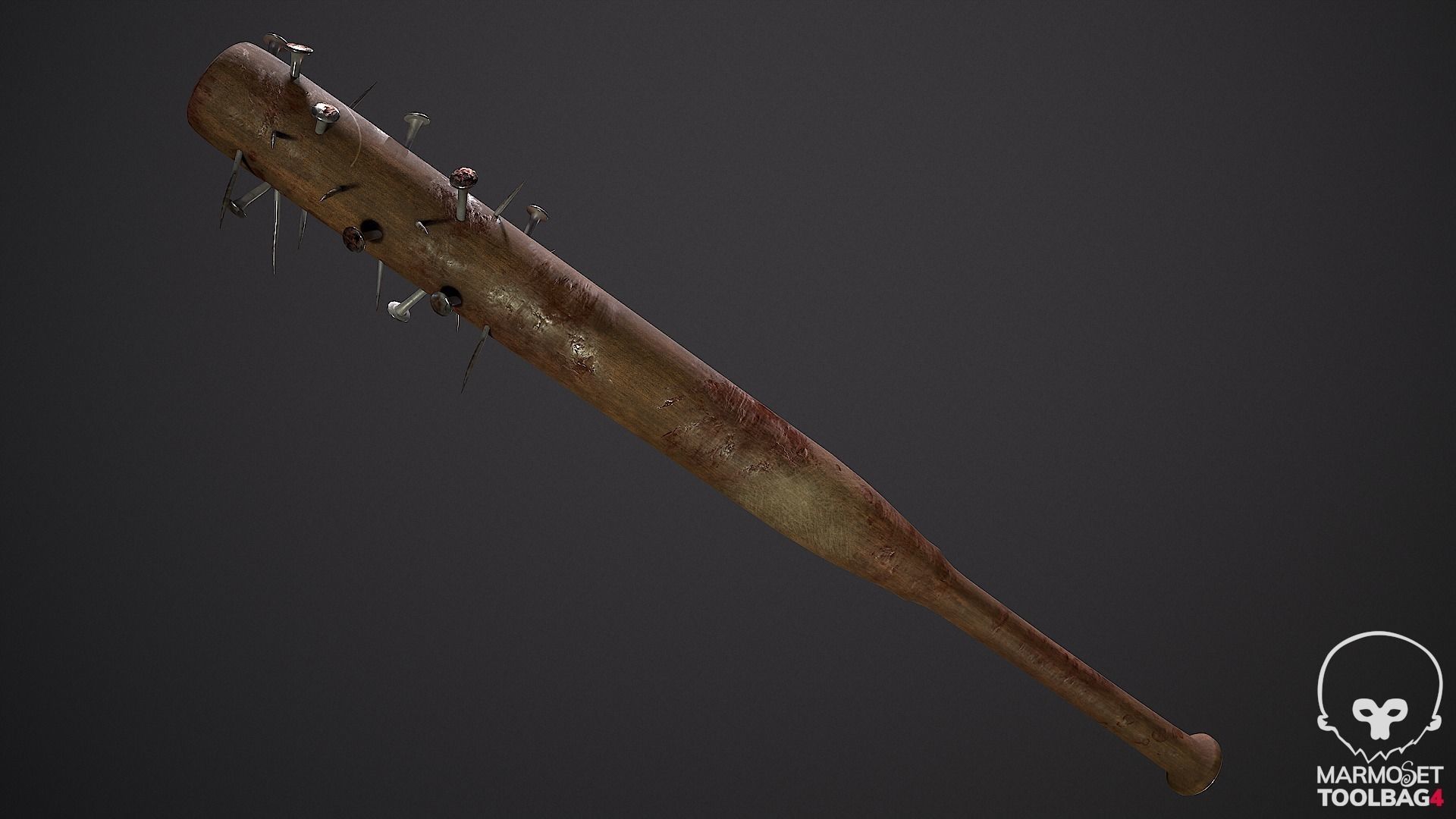 Nail Bat Low-poly 3D model_3