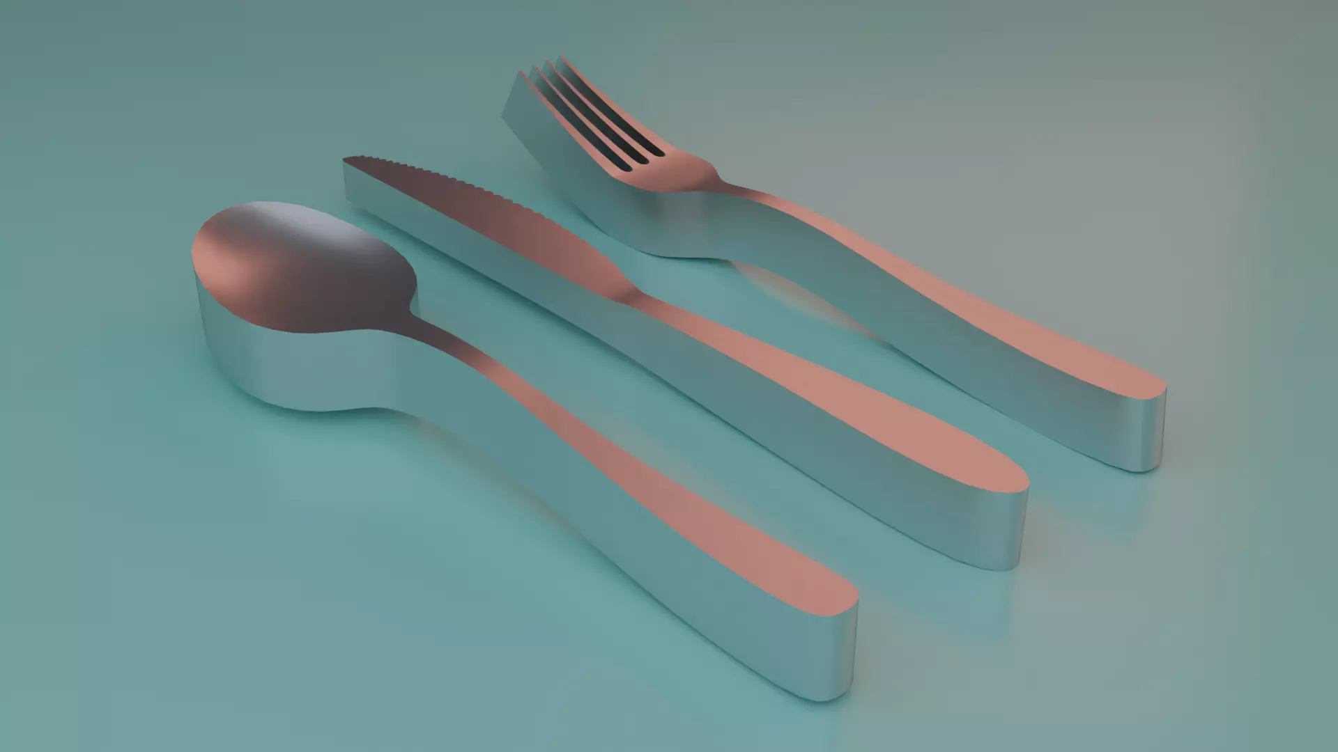 Thick Cutlery Set 3D print model_0