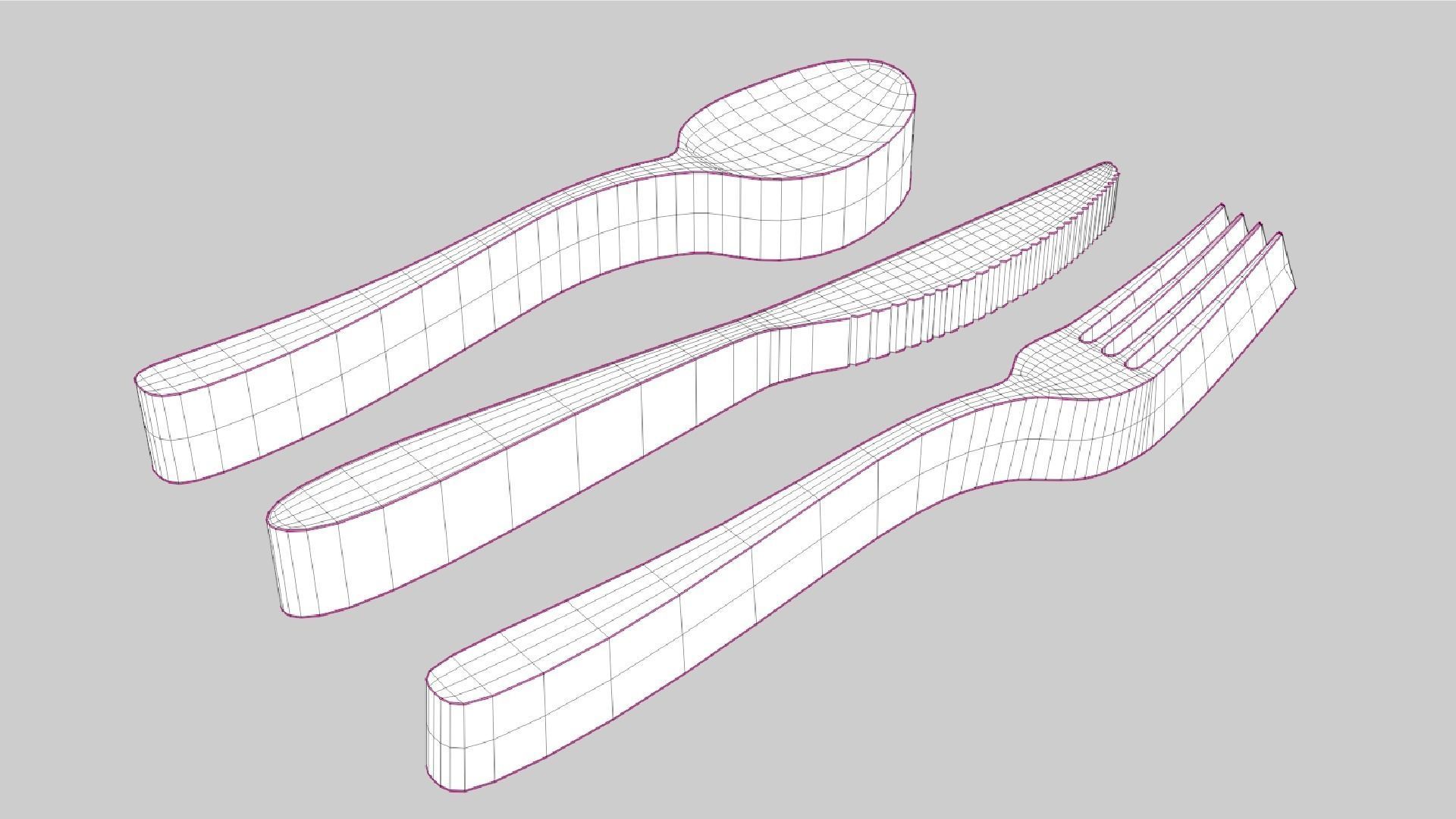 Thick Cutlery Set 3D print model_4
