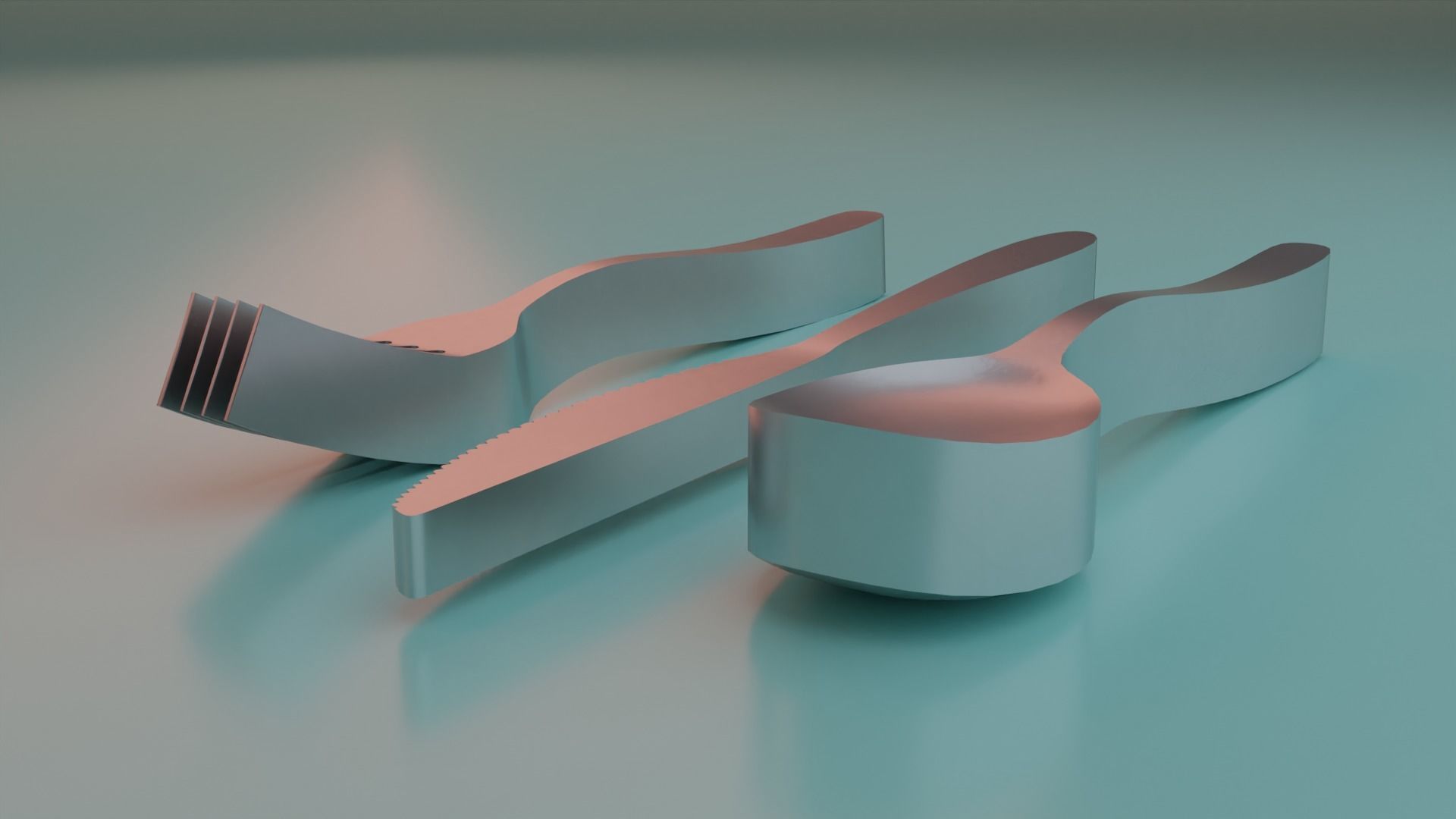 Thick Cutlery Set 3D print model_1