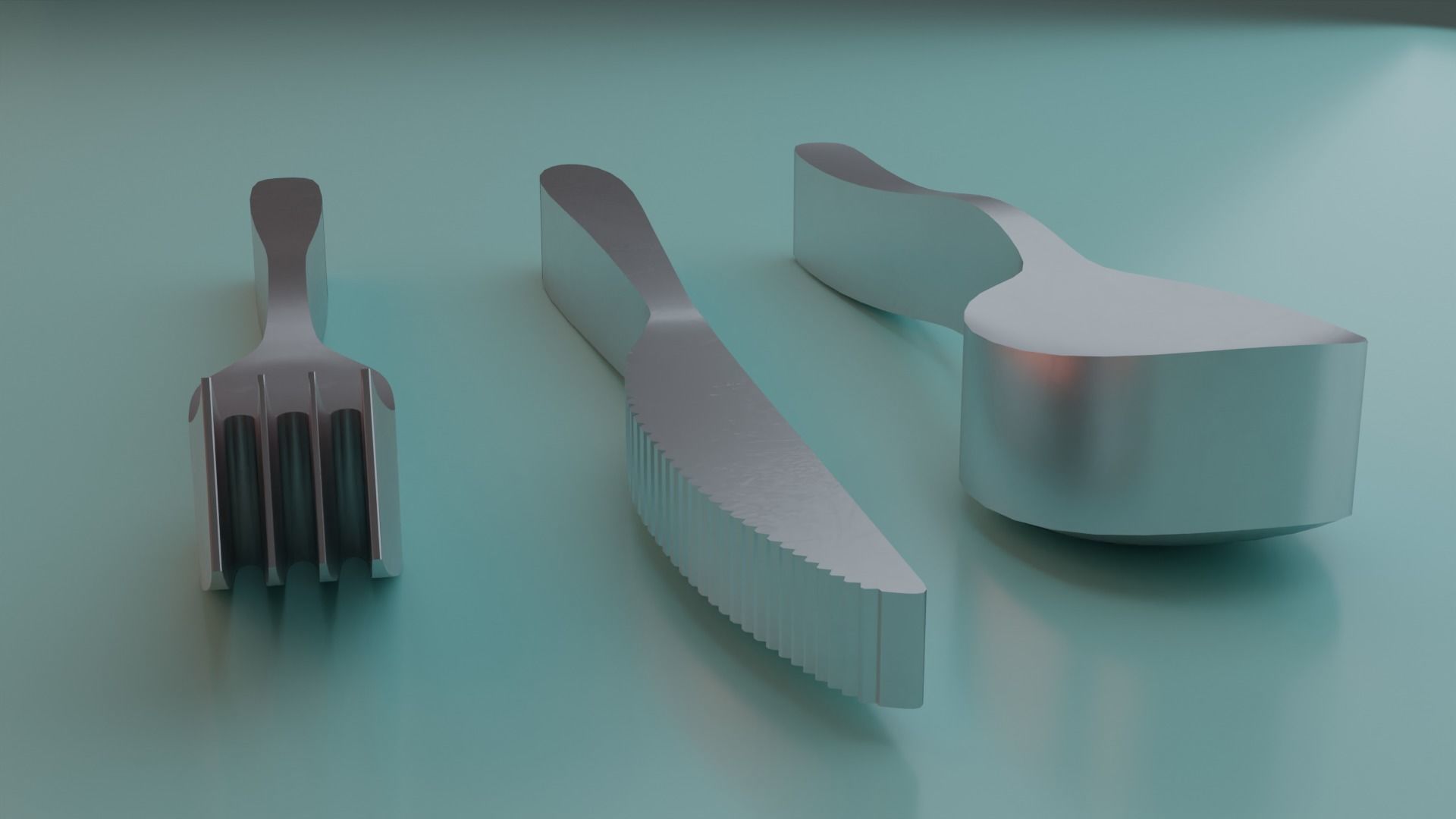 Thick Cutlery Set 3D print model_3