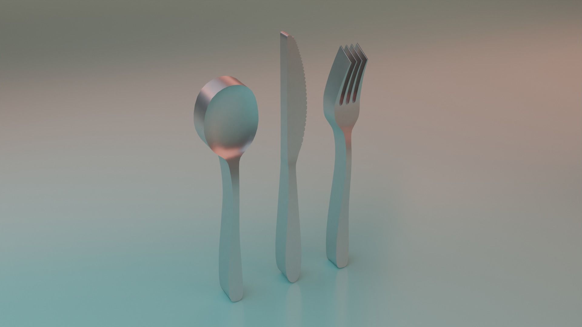 Thick Cutlery Set 3D print model_5