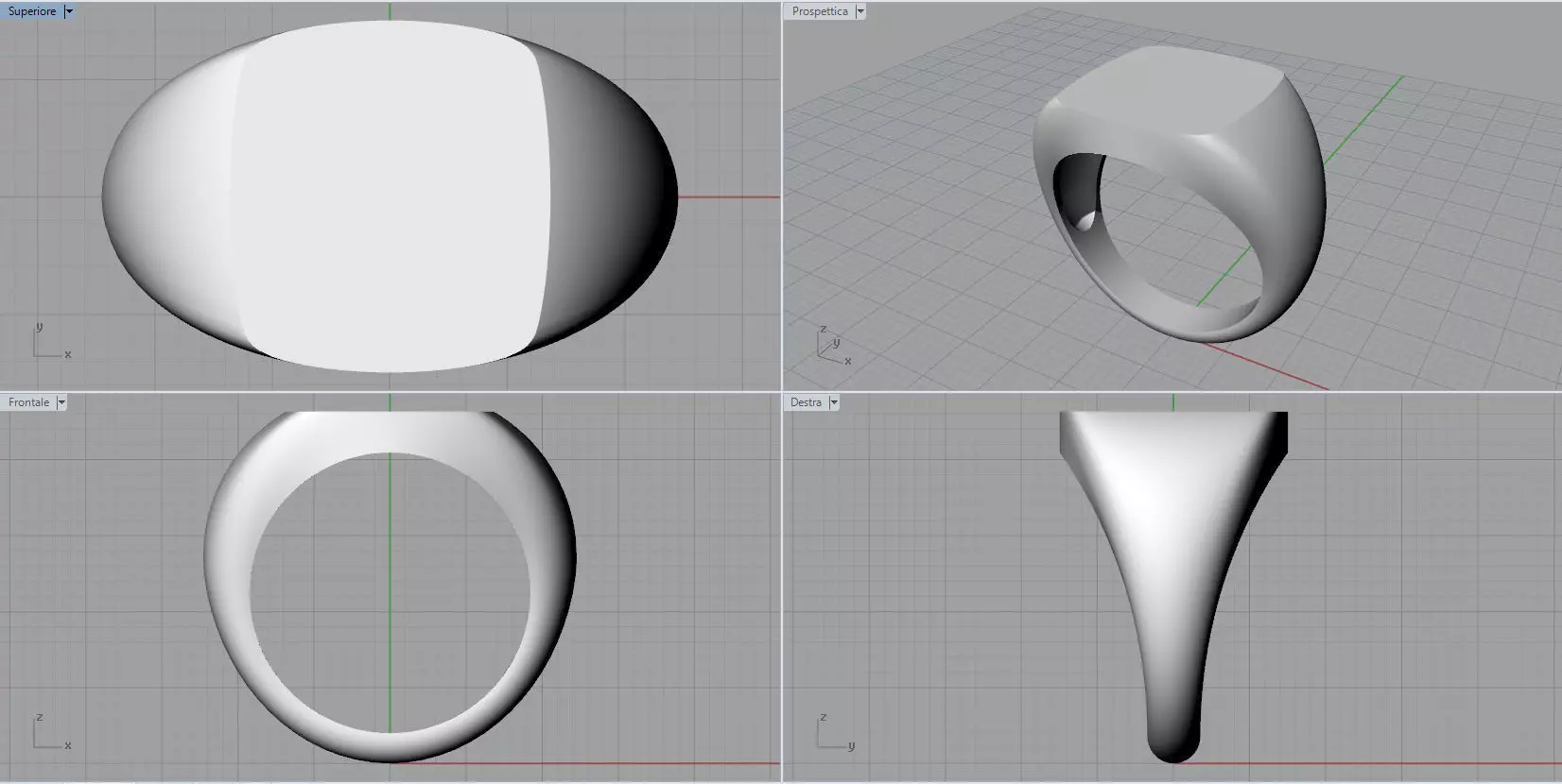 Chevalier anello quadrato - Chevalier ring square 3D model_0