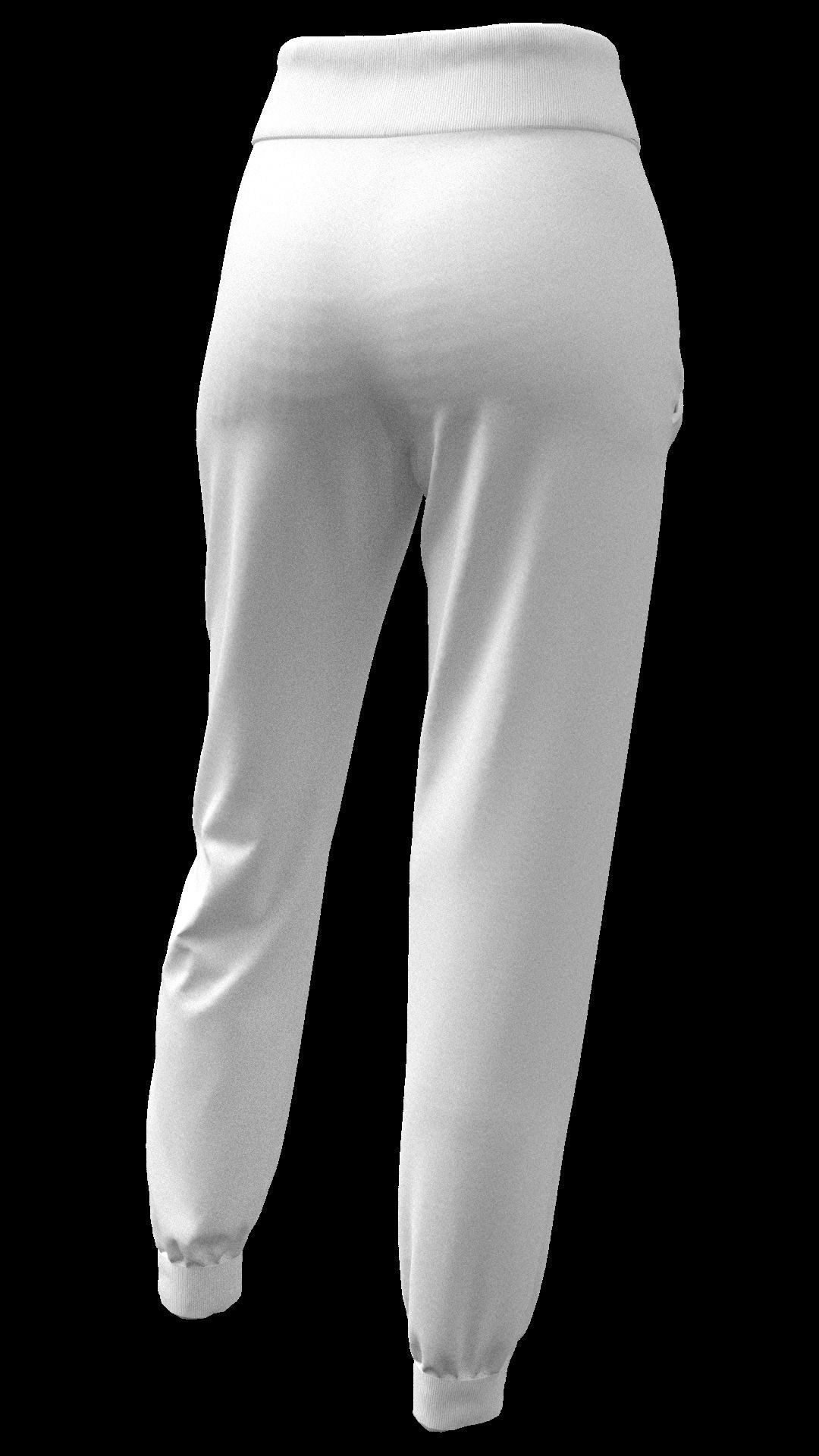 Ladies Track Pant in Marvelous Designer Low-poly 3D model_3