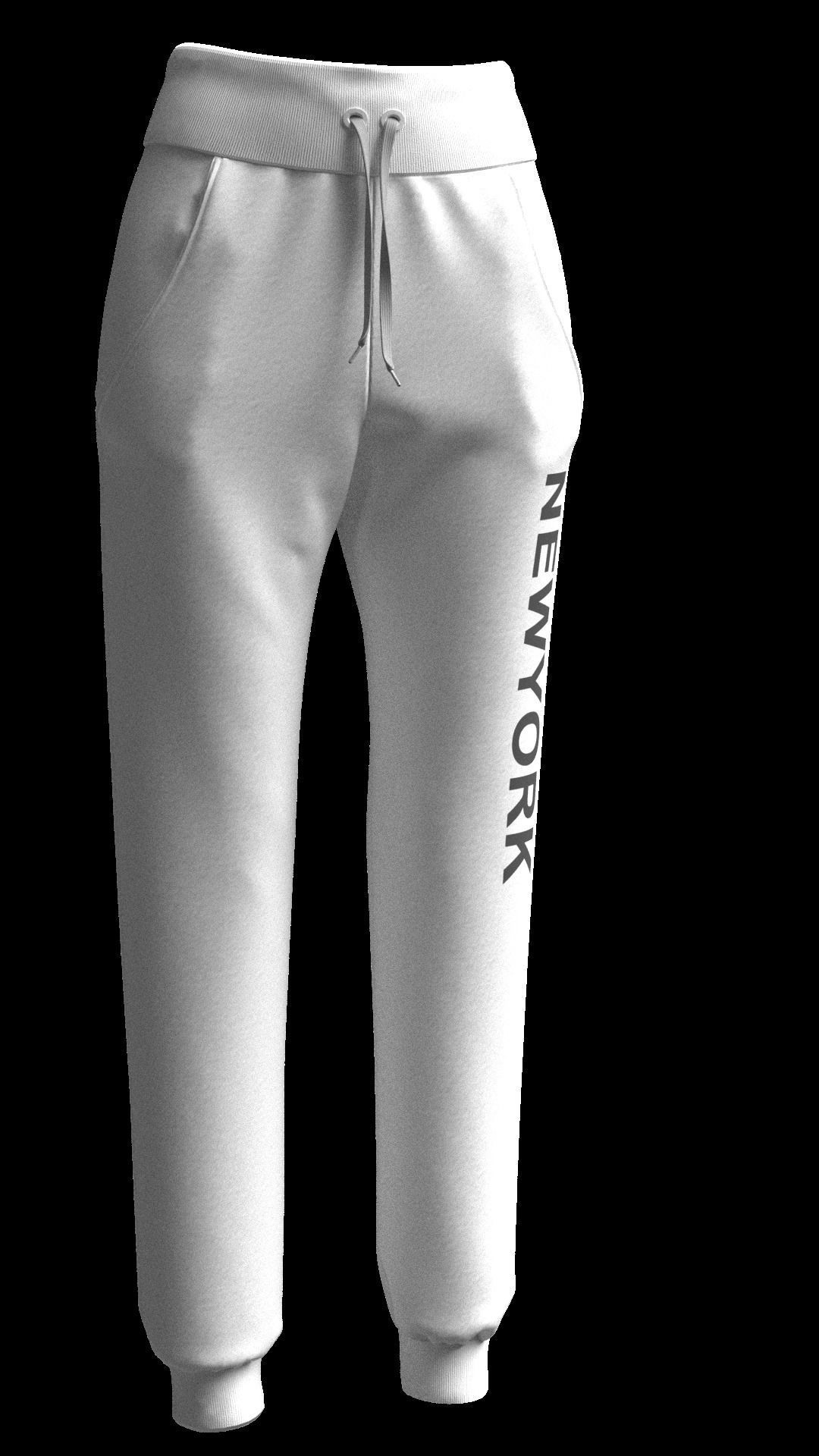 Ladies Track Pant in Marvelous Designer Low-poly 3D model_4