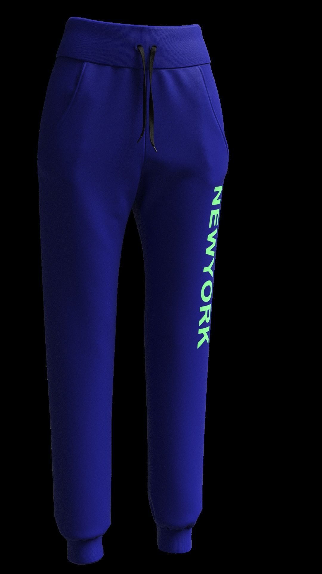 Ladies Track Pant in Marvelous Designer Low-poly 3D model_5