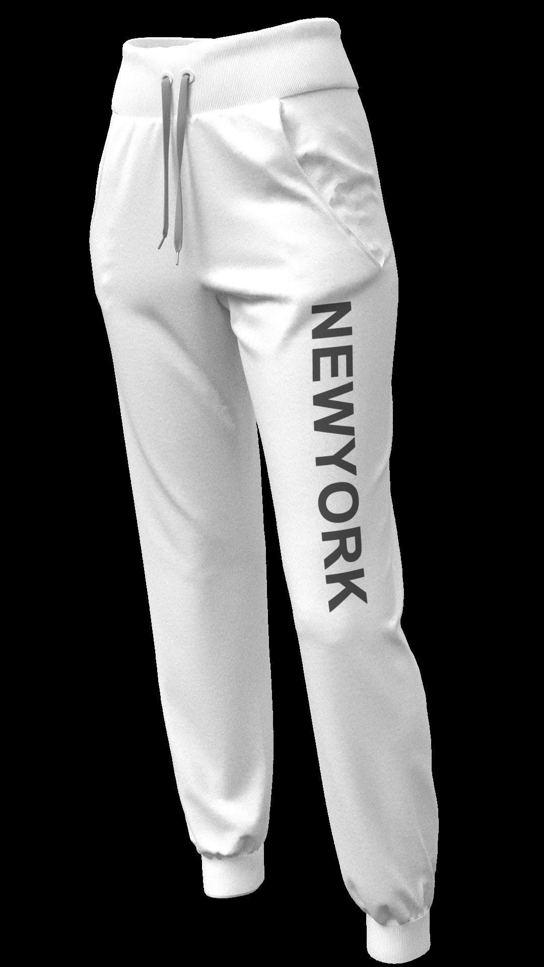 Ladies Track Pant in Marvelous Designer Low-poly 3D model_2