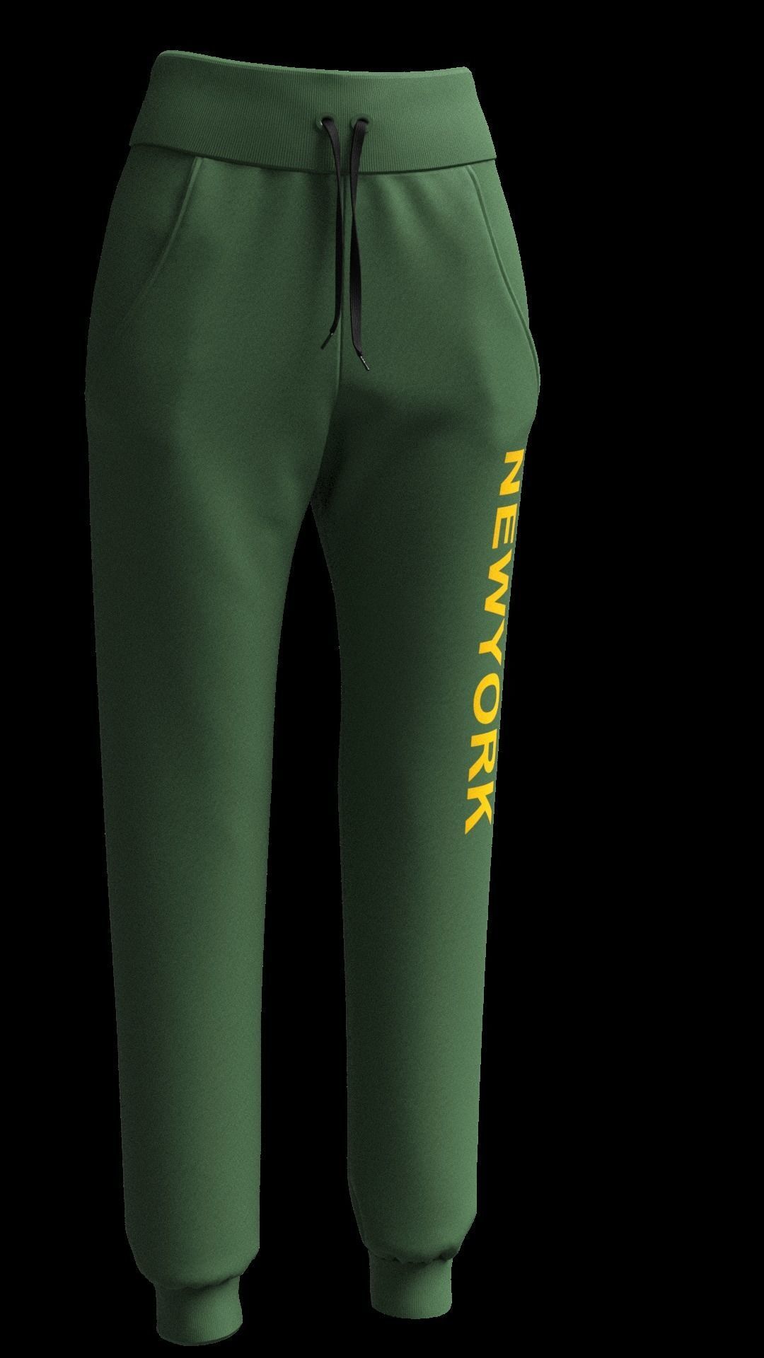 Ladies Track Pant in Marvelous Designer Low-poly 3D model_6