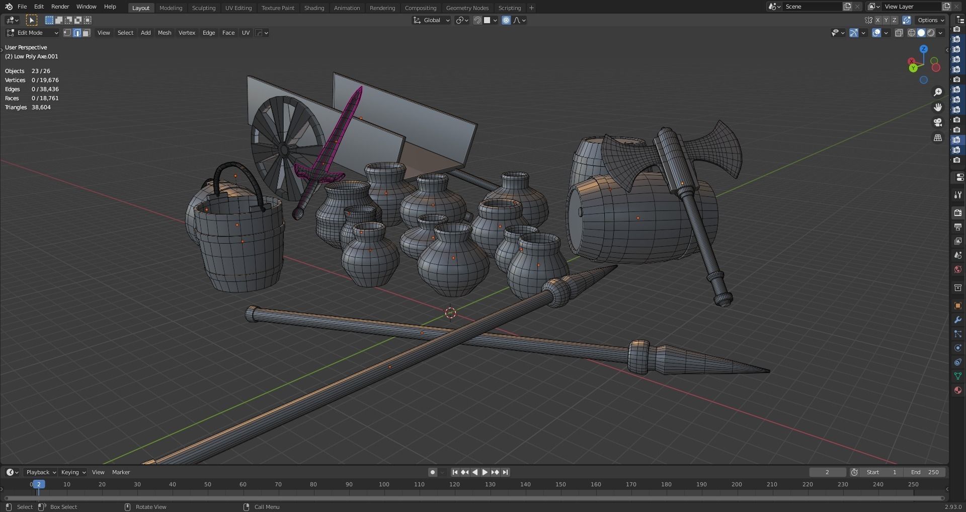 Medieval Game Set Low-poly 3D model_13