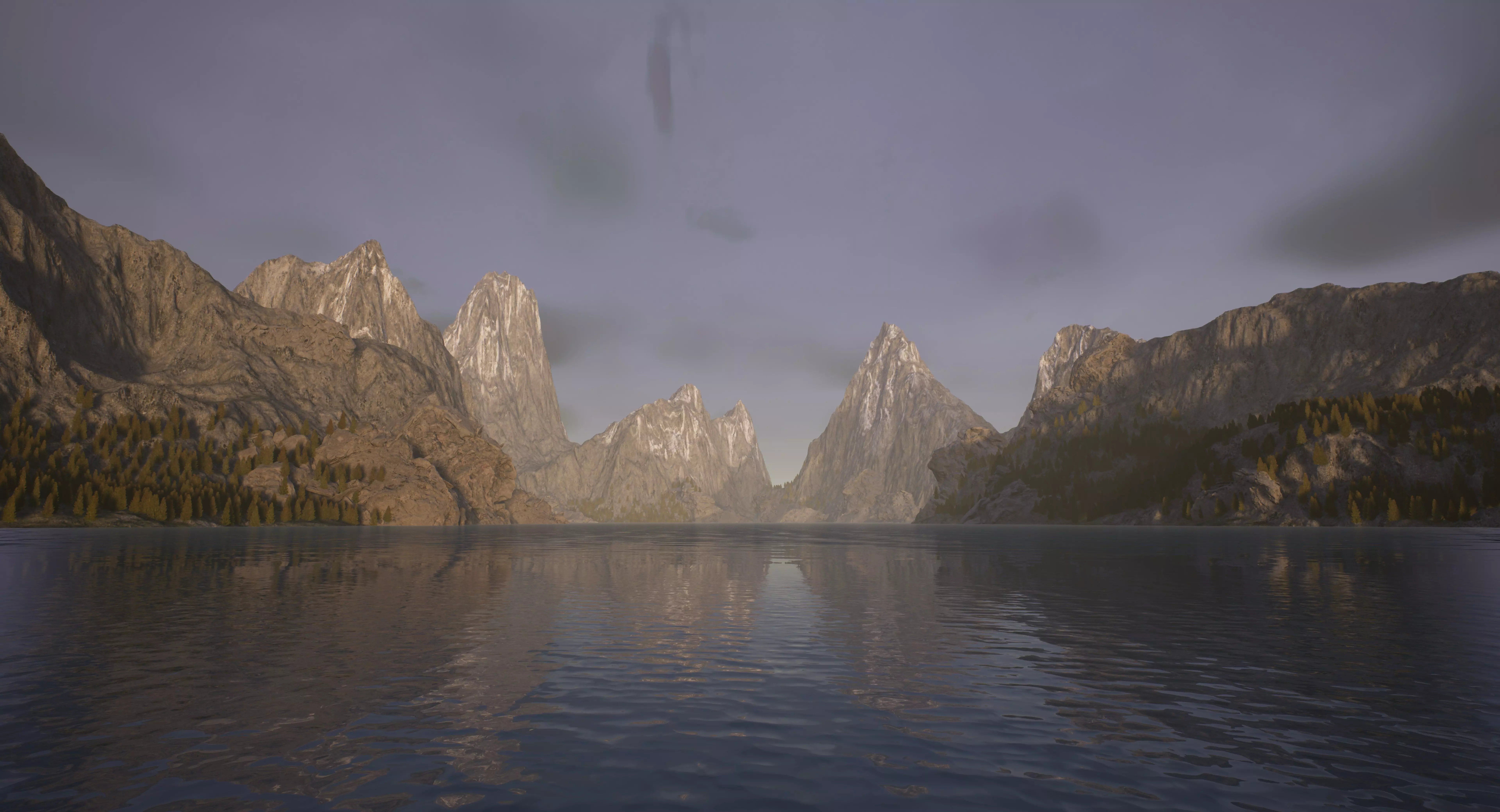 mountain lake 3D model_0