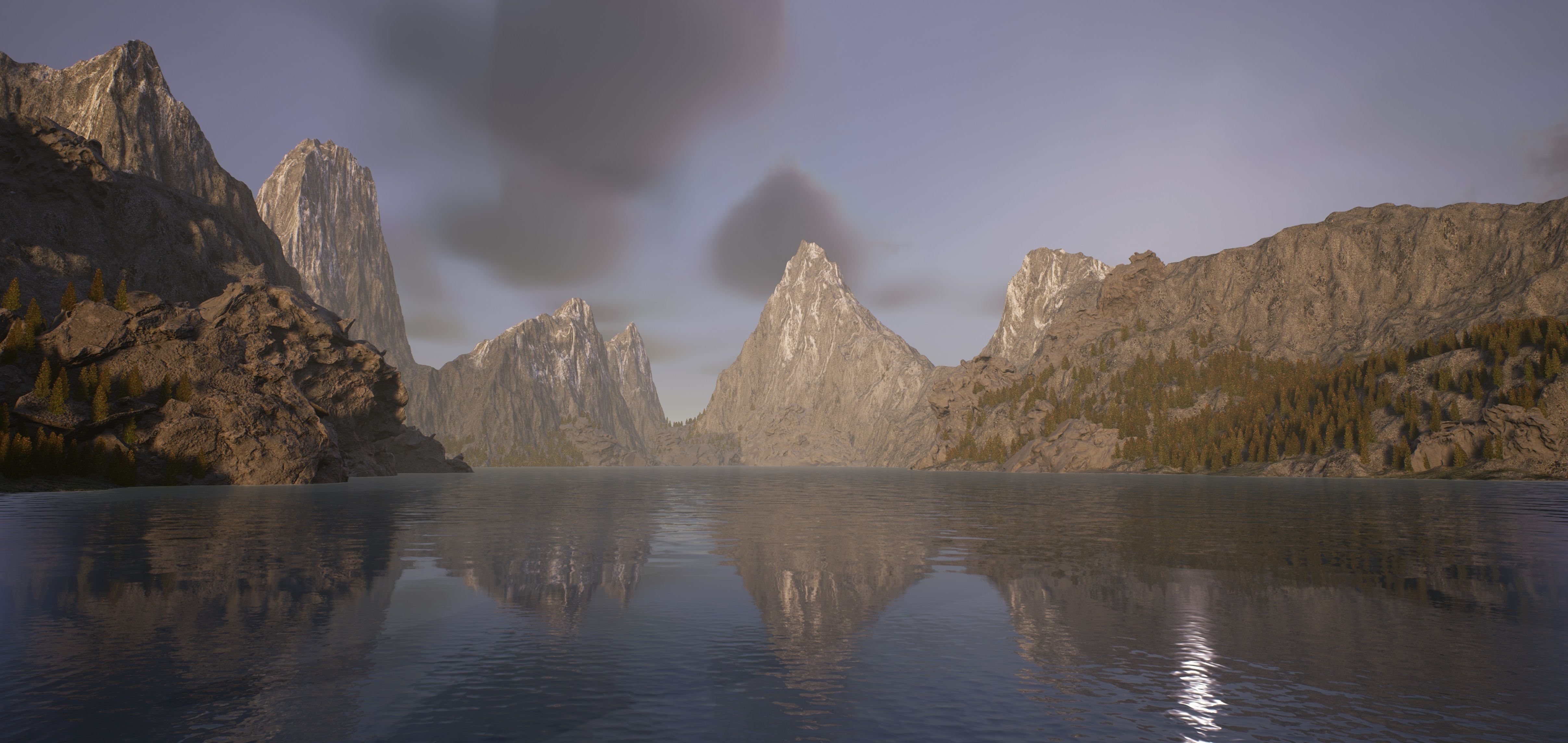 mountain lake 3D model_1