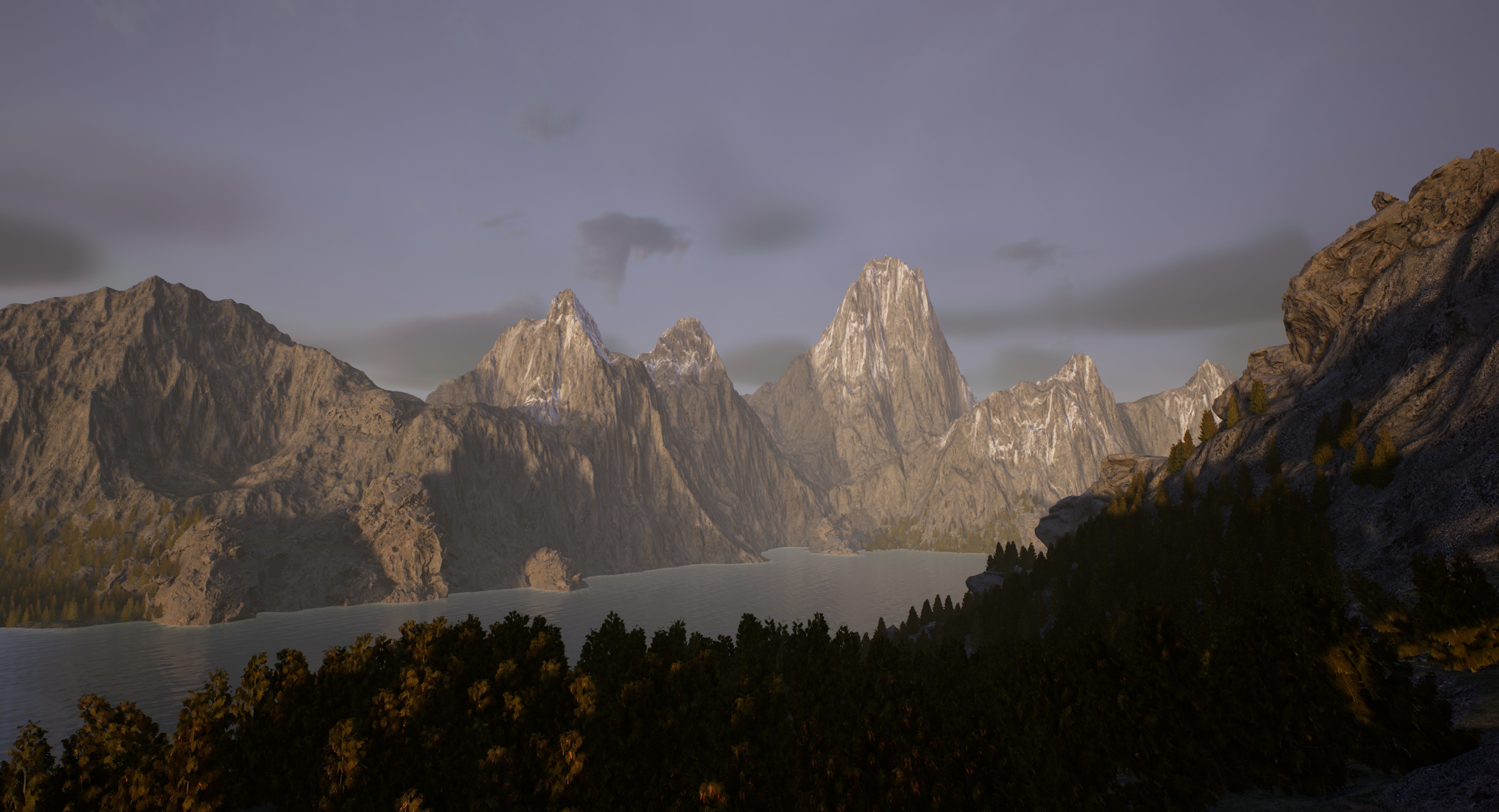 mountain lake 3D model_2