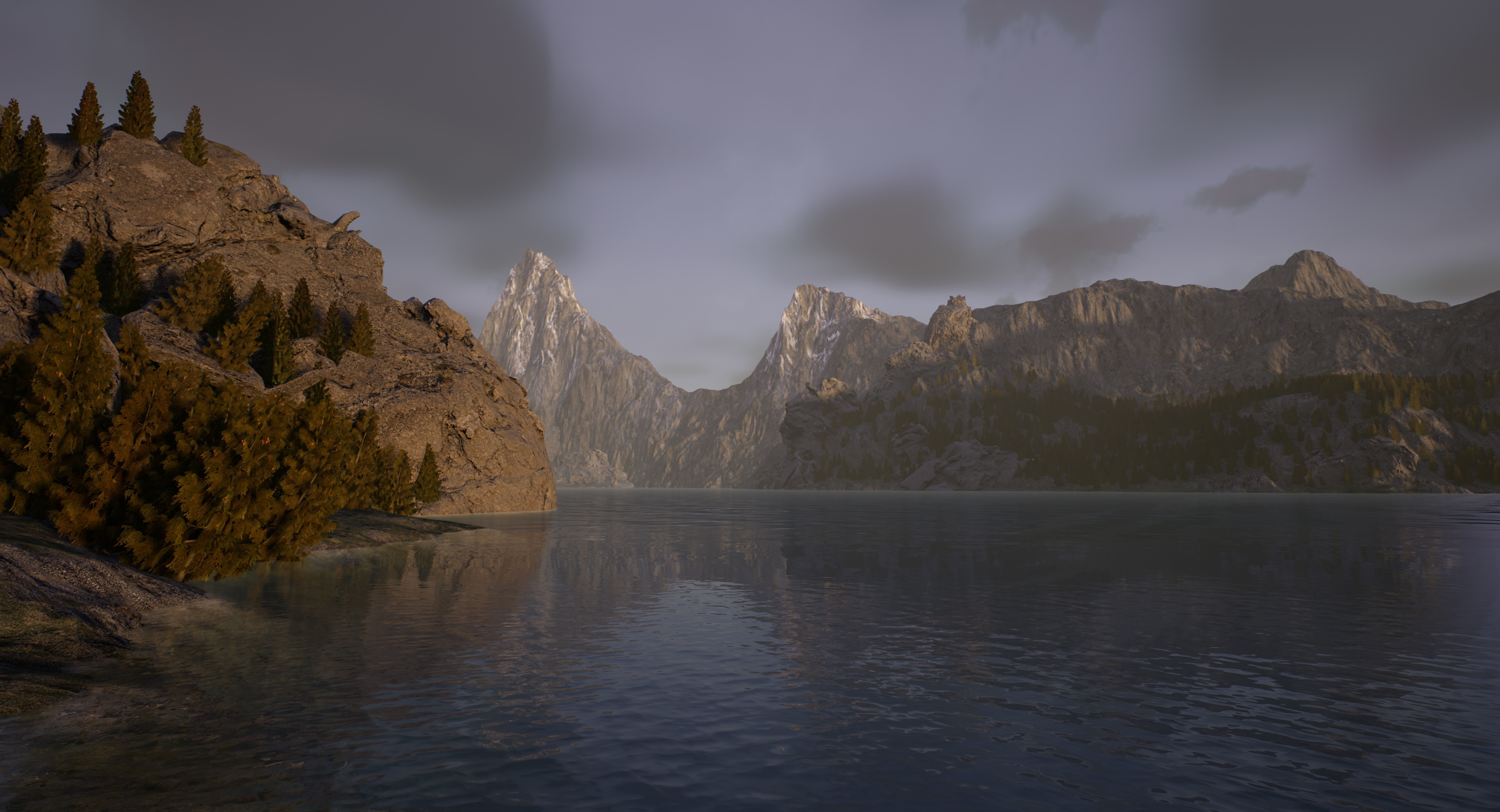 mountain lake 3D model_3