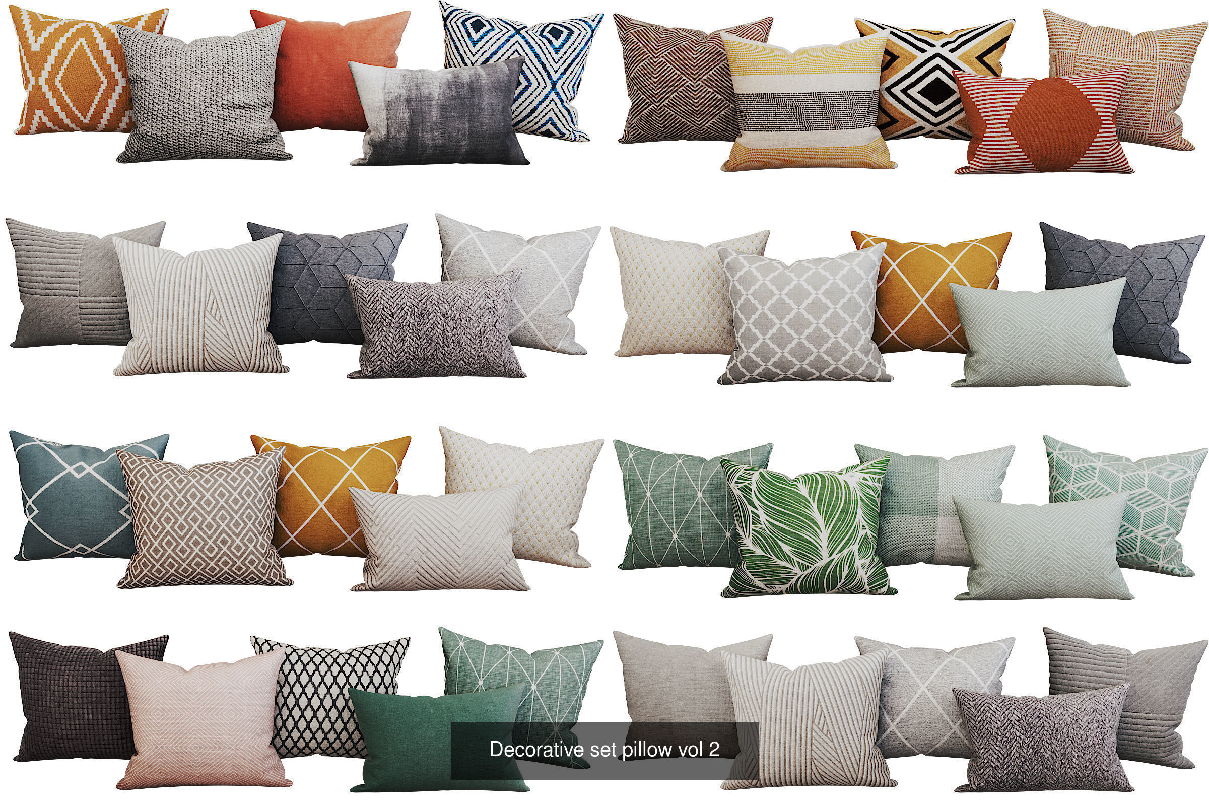 Decoration pillow set 3D Model Collection_2
