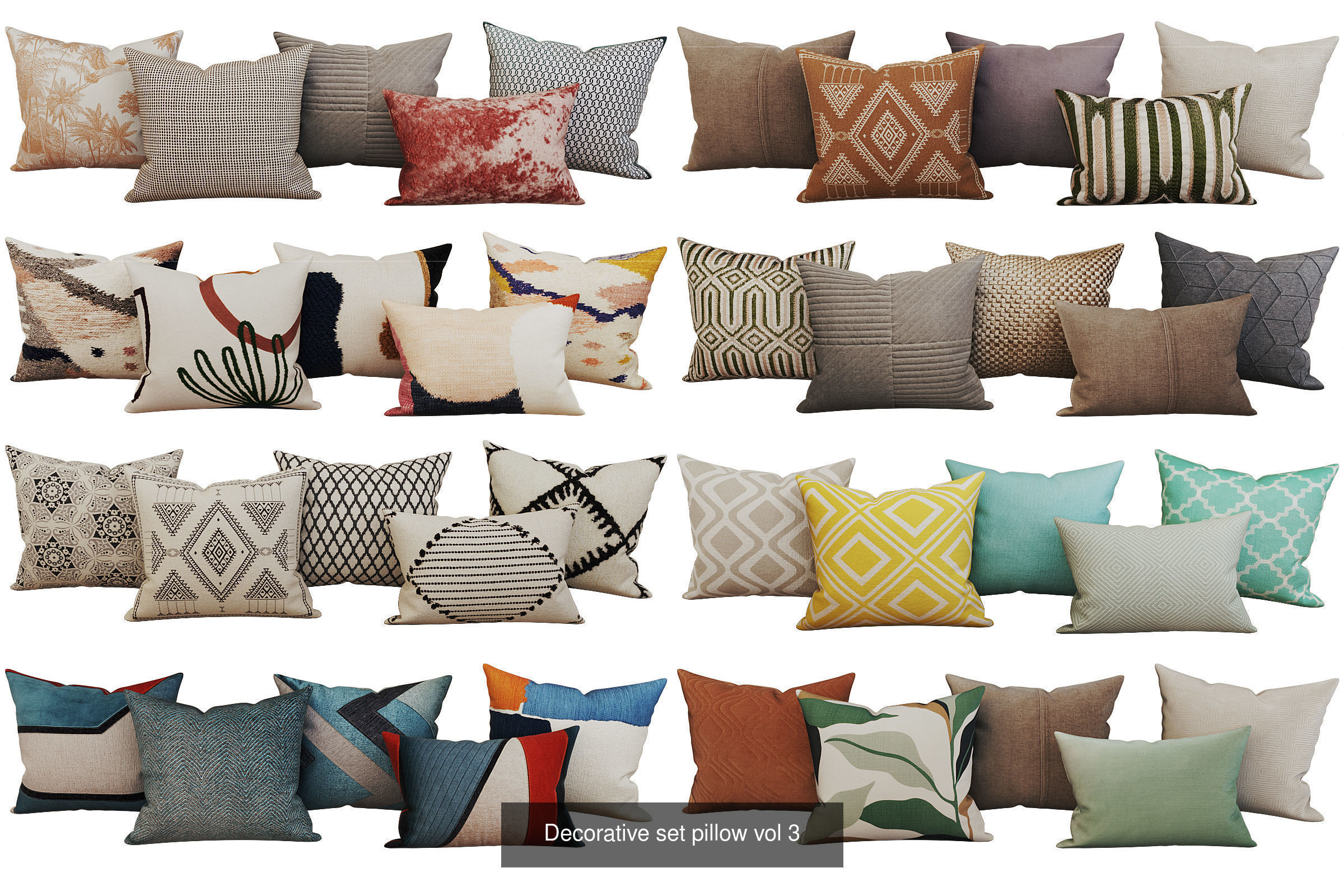 Decoration pillow set 3D Model Collection_3