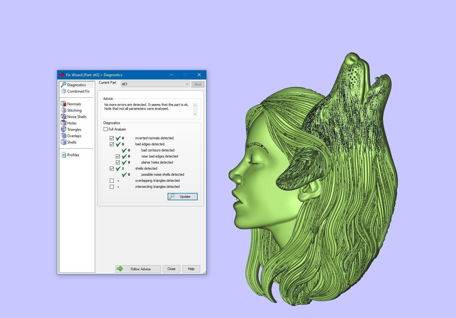 Pendant girl in the image of a wolf 3D print model_9