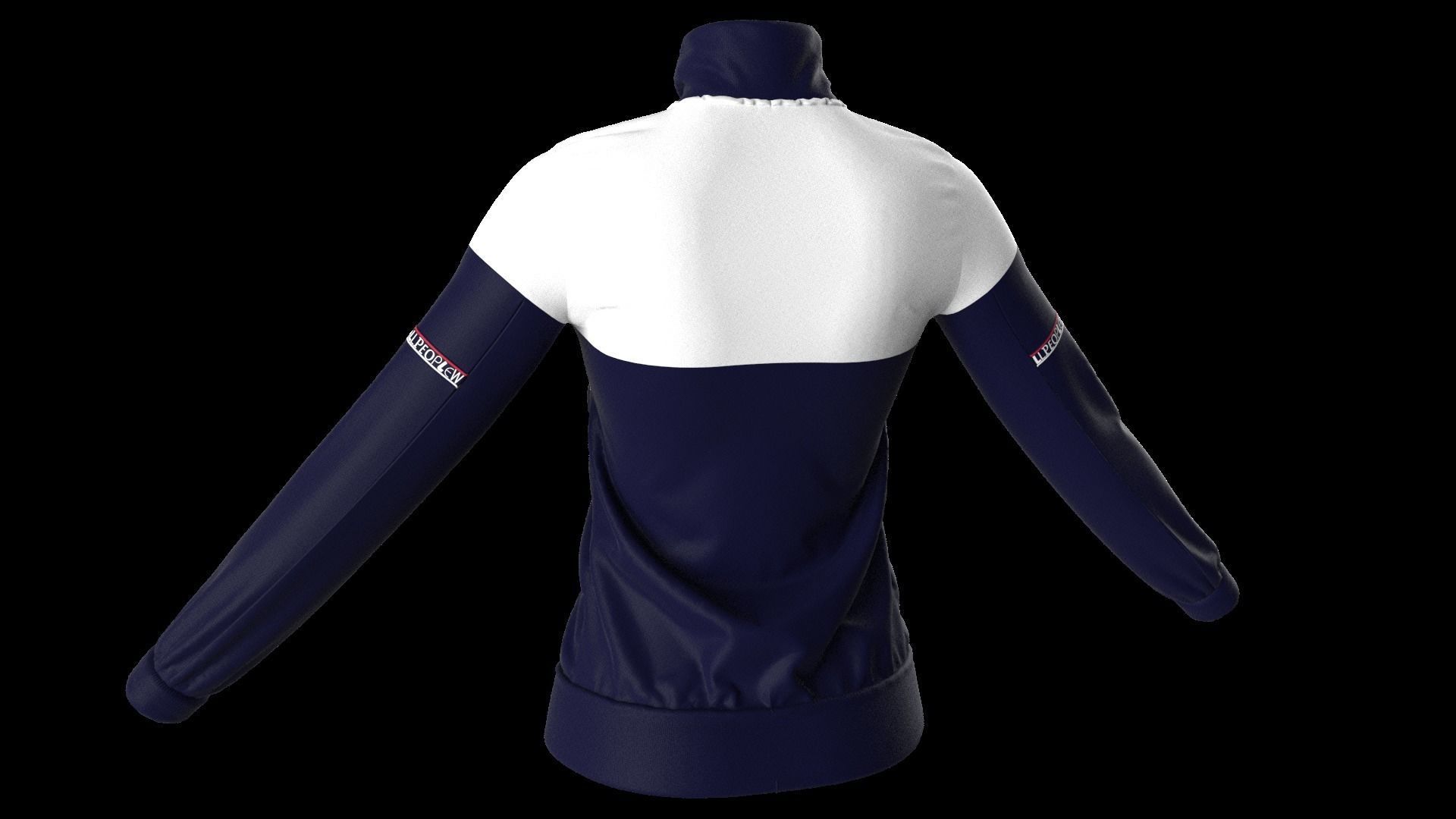 Ladies High-neck Jacket in Marvelous Designer  Low-poly 3D model_6