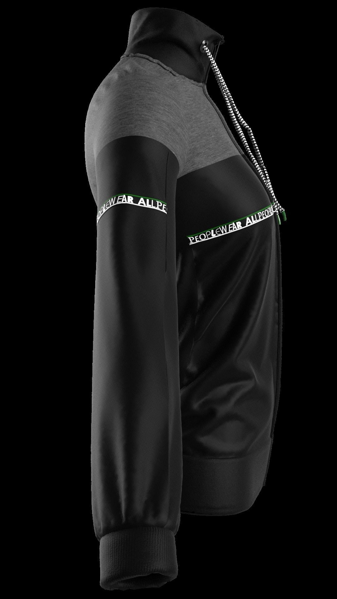 Ladies High-neck Jacket in Marvelous Designer  Low-poly 3D model_10