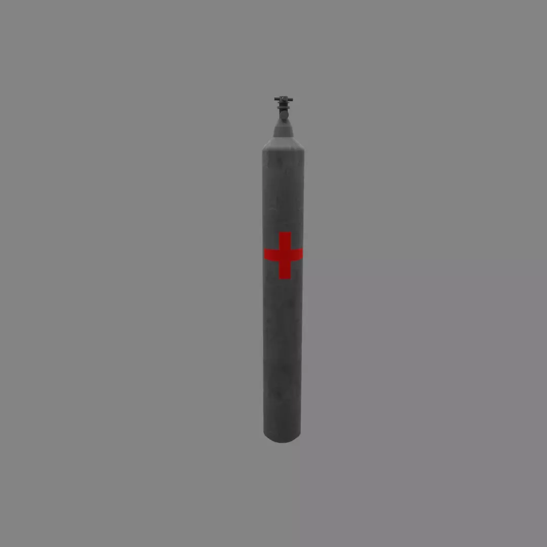 oxygen cylinder Low-poly 3D model