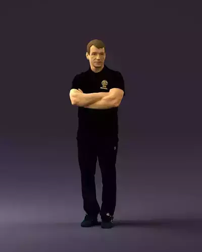 Man in black in close pose 0827