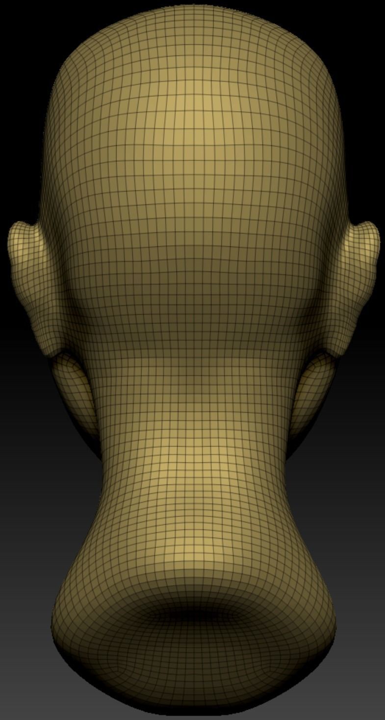 Female Head  Low-poly 3D model_4