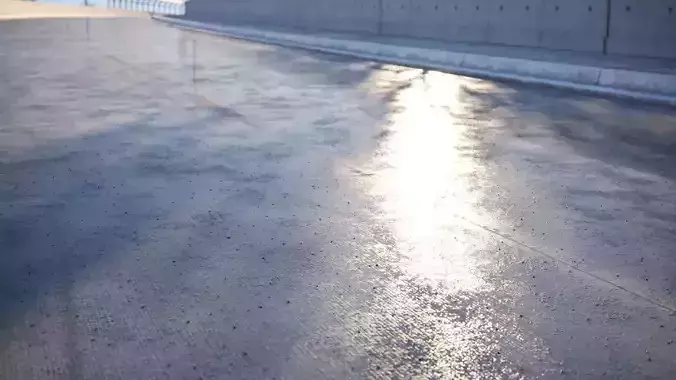 Wet concrete road texture