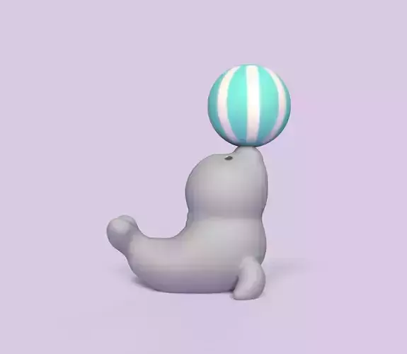 Seal Playing Ball 3D print model