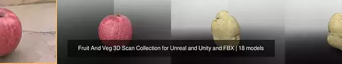 Fruit And Veg 3D Scan Collection for Unreal and Unity and FBX 3D Model Pack 7