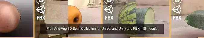 Fruit And Veg 3D Scan Collection for Unreal and Unity and FBX 3D Model Pack 6