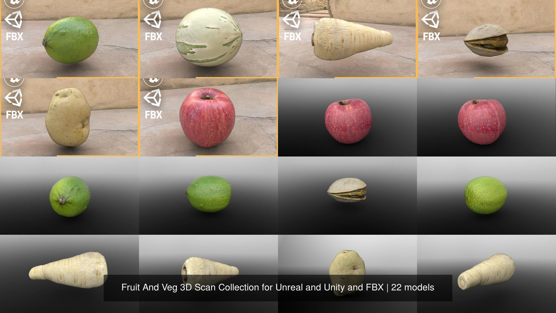 Fruit And Veg 3D Scan Collection for Unreal and Unity and FBX _21