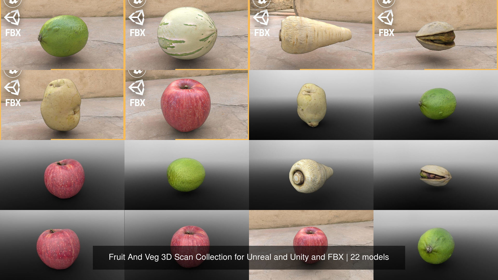 Fruit And Veg 3D Scan Collection for Unreal and Unity and FBX _20