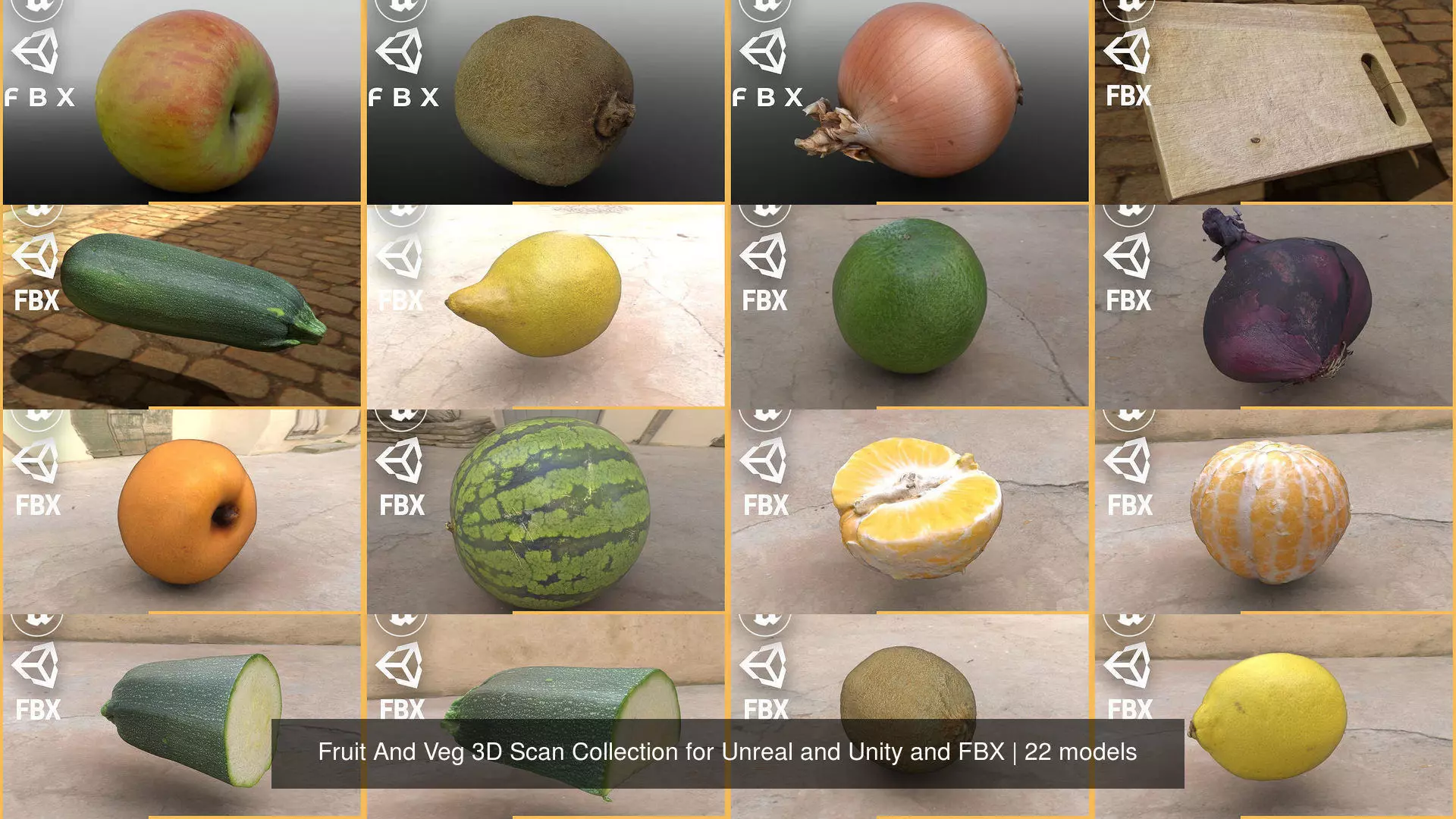 Fruit And Veg 3D Scan Collection for Unreal and Unity and FBX _19