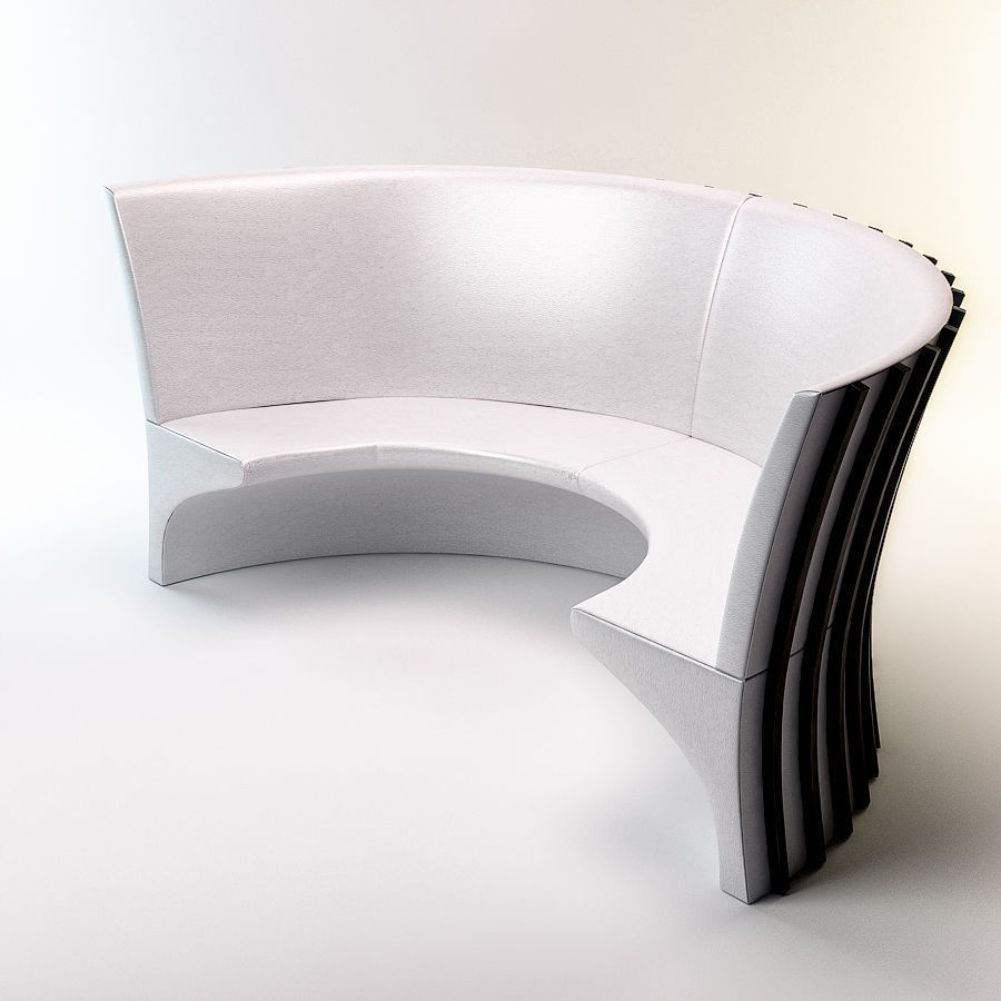Round sofa 3D model_3